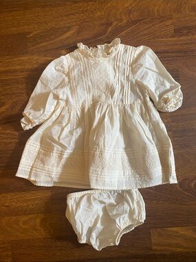 Ivory Noralee Baby Dress with Bloomers - 6m